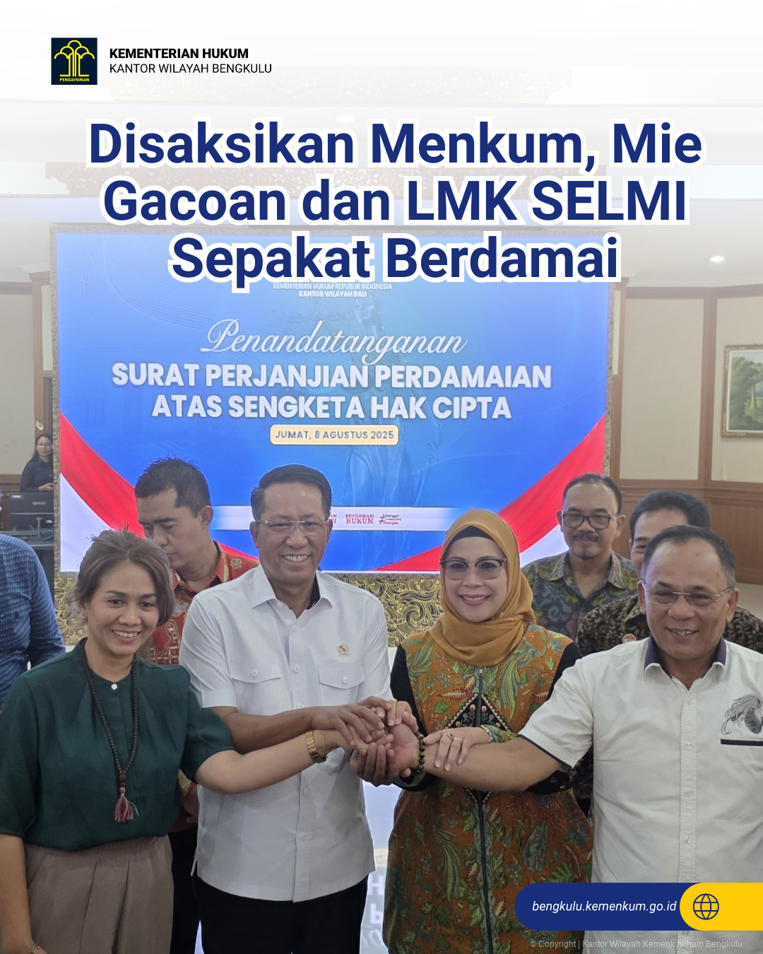 Disaksikan Menkum, Mie Gacoan dan LMK SELMI Sepakat Berdamai