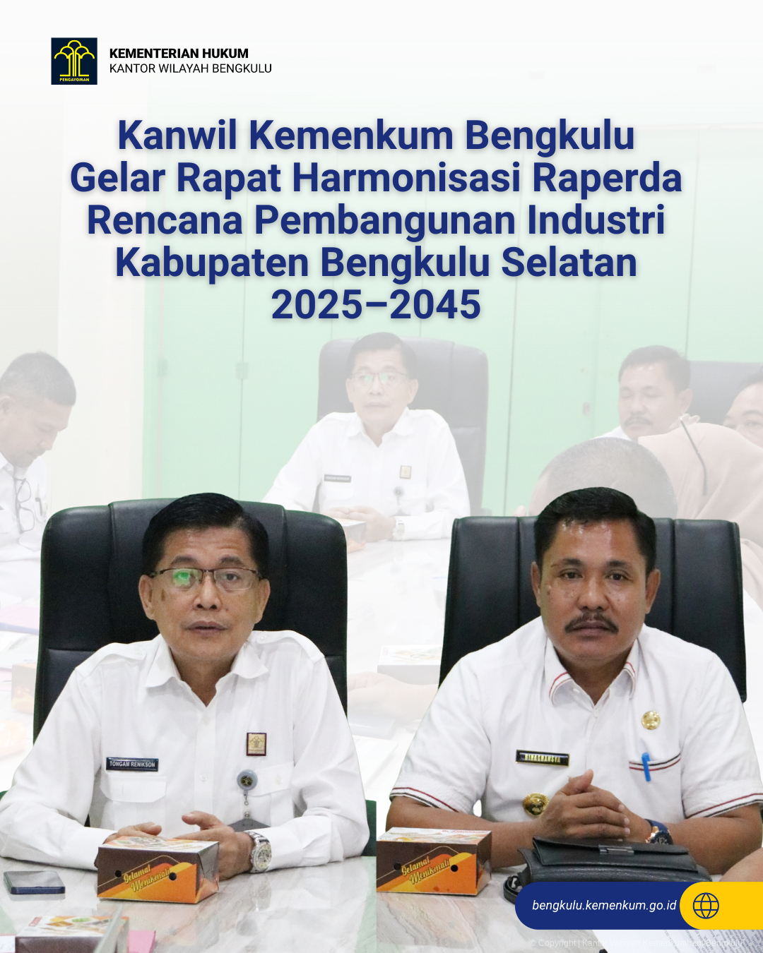 Kanwil Kemenkum Bengkulu Gelar Rapat Harmonisasi Raperda Rencana Pembangunan Industri Kabupaten Bengkulu Selatan 2025–2045
