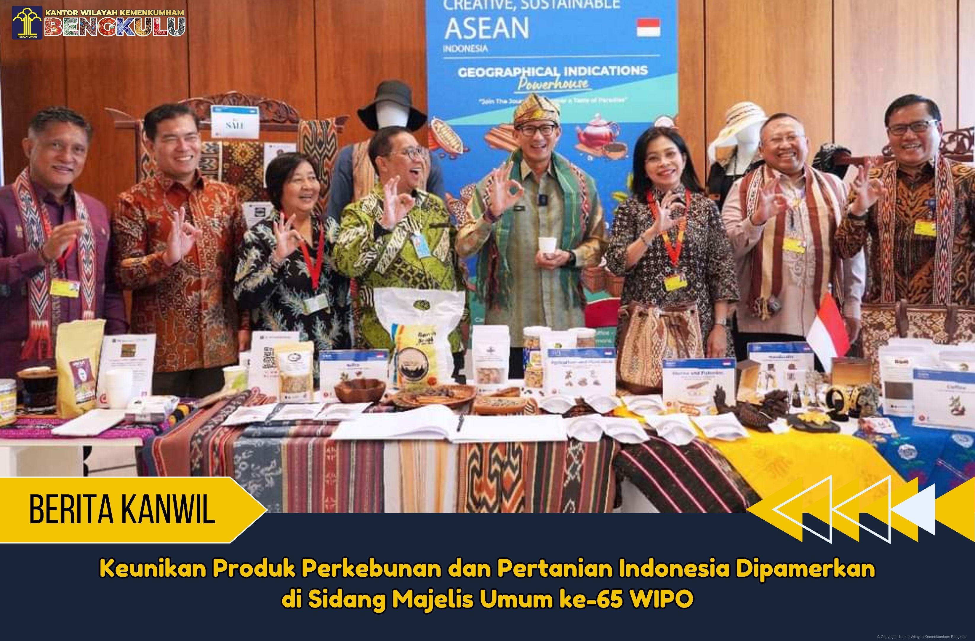 Keunikan Produk Perkebunan dan Pertanian Indonesia Dipamerkan di Sidang Majelis Umum ke 65 WIPO 1