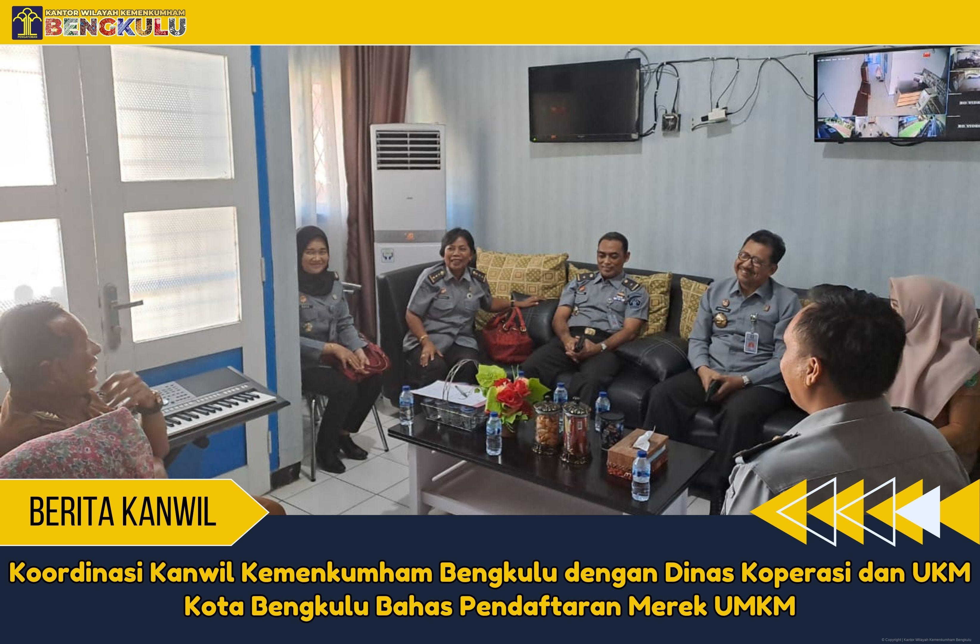 Koordinasi Kanwil Kemenkumham Bengkulu dengan Dinas Koperasi dan UKM Kota Bengkulu Bahas Pendaftaran Merek UMKM1