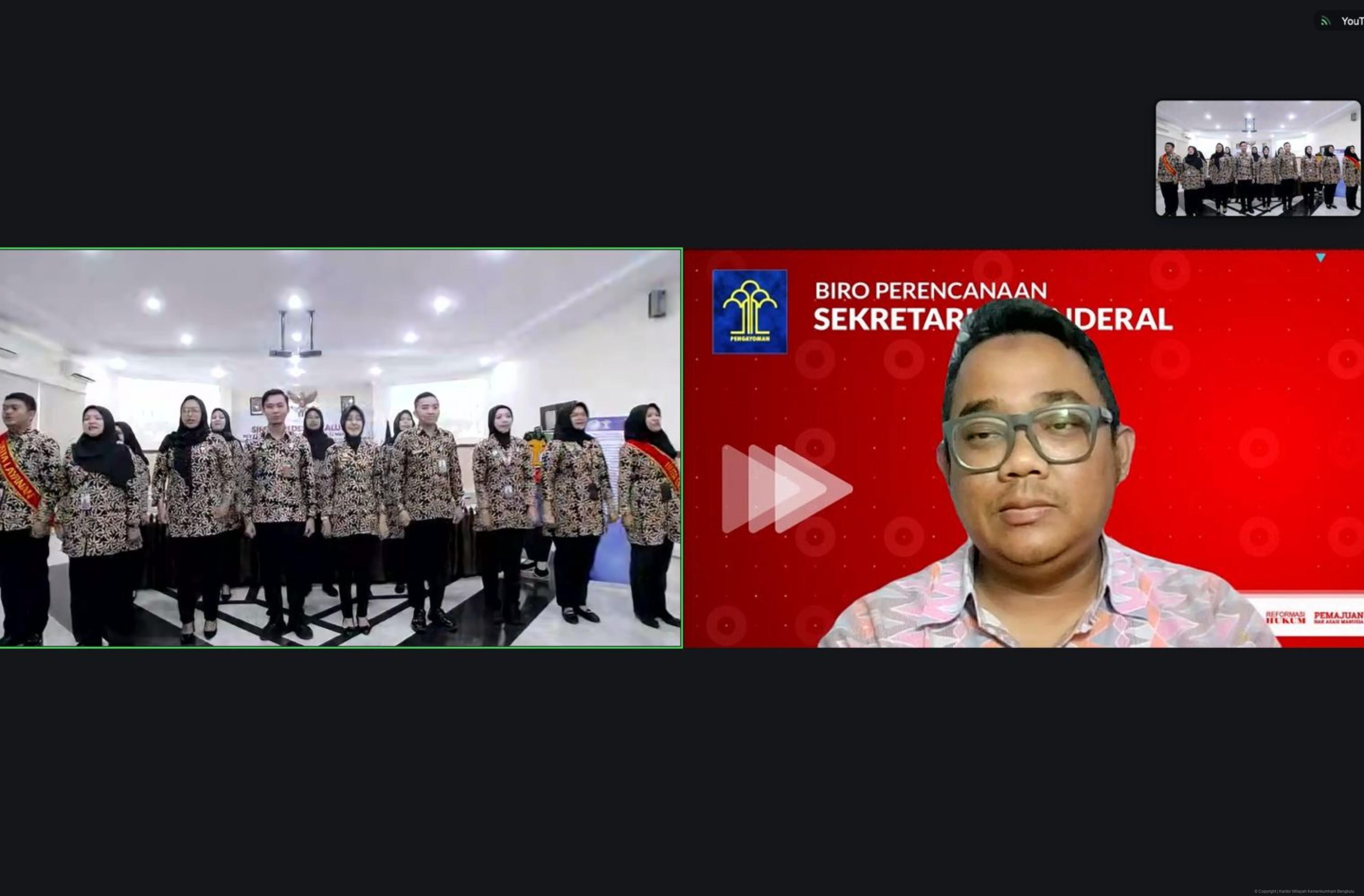Optimis Jajaran Raih WBK 2024 Kanwil Kemenkumham Bengkulu Gelar Simulasi Desk Evaluasi Penilaian Zona Integritas 6
