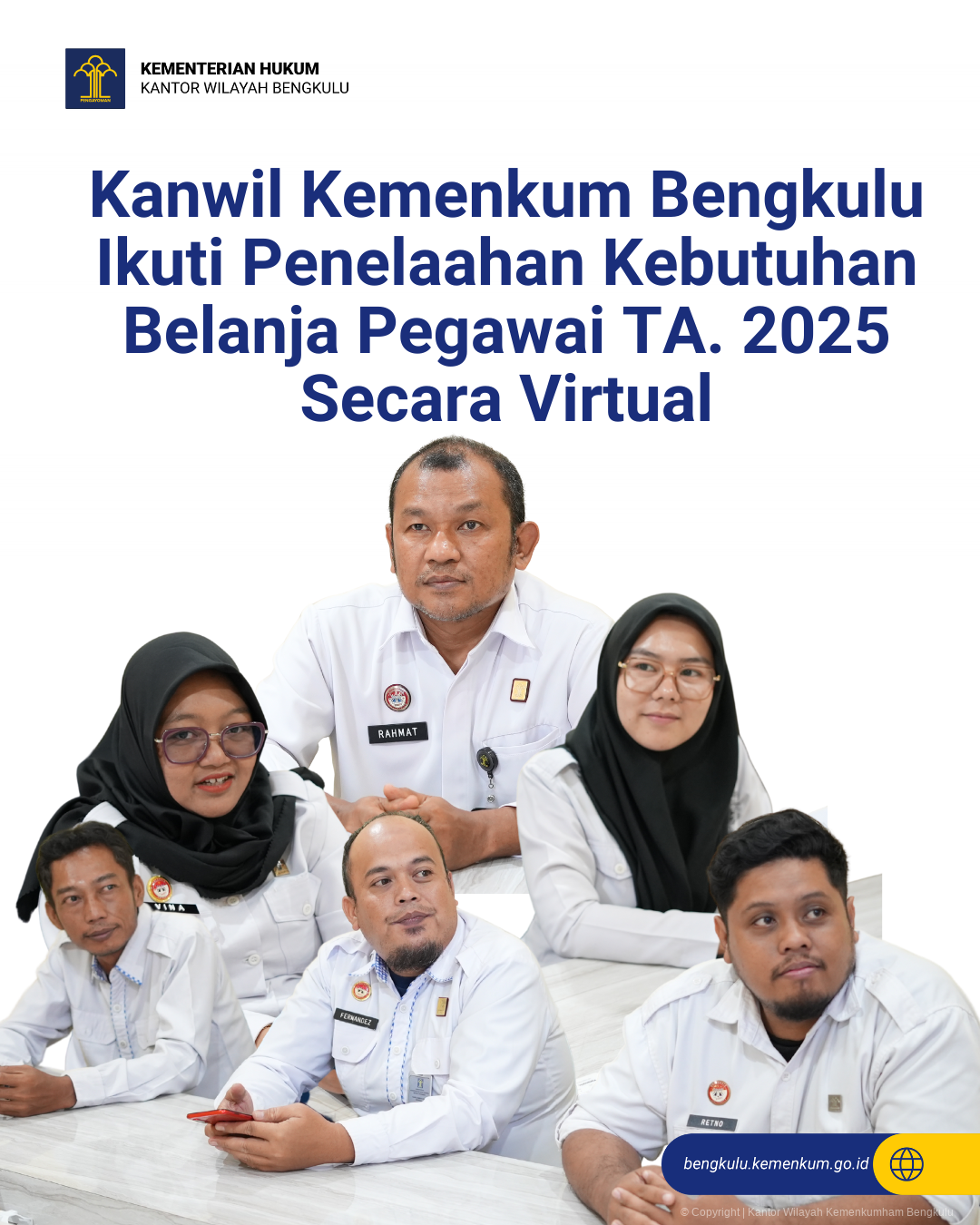 Kanwil Kemenkum Bengkulu Ikuti Penelaahan Kebutuhan Belanja Pegawai TA. 2025 Secara Virtual 1