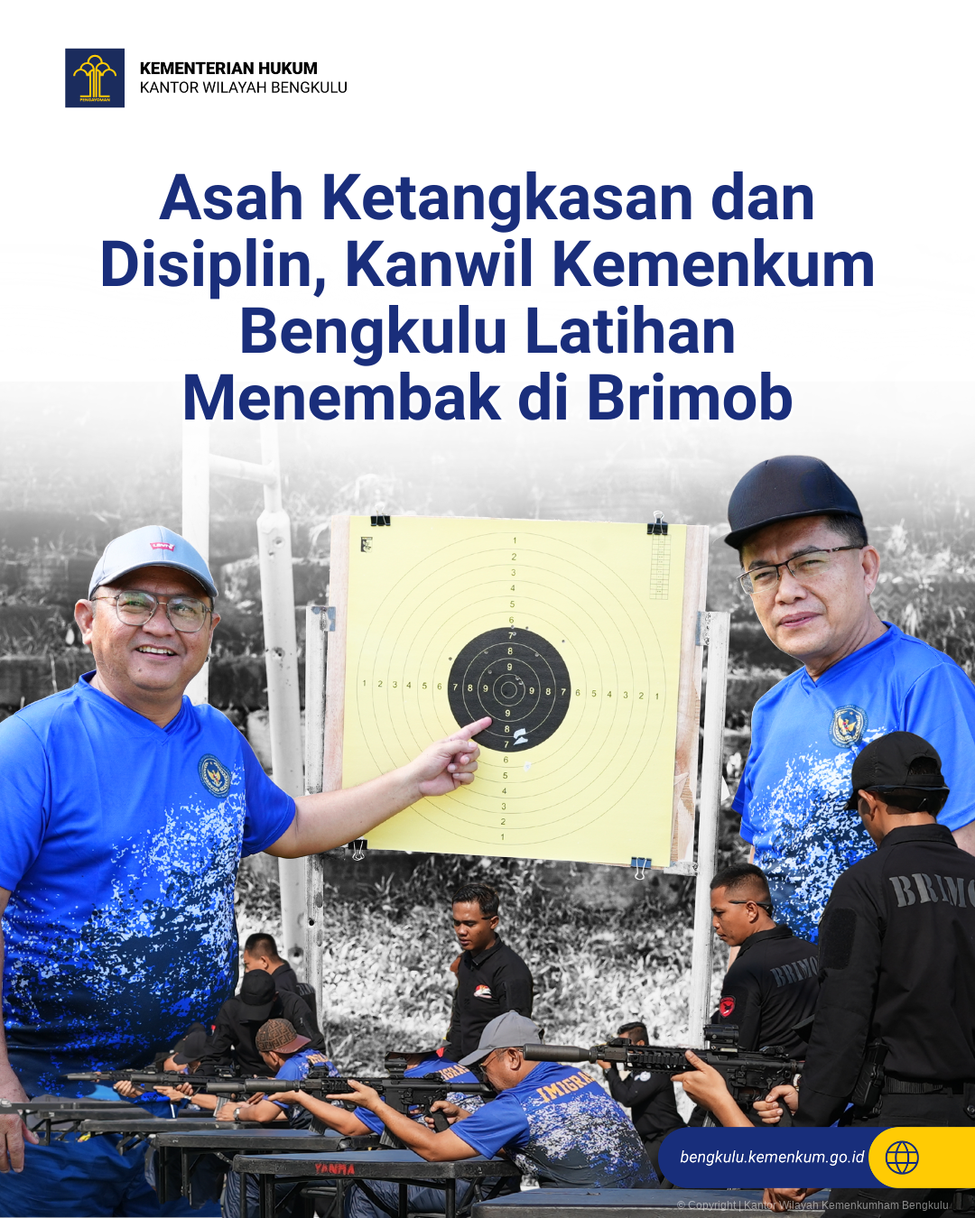 Asah Ketangkasan dan Disiplin Kanwil Kemenkum Bengkulu Latihan Menembak di Brimob 1