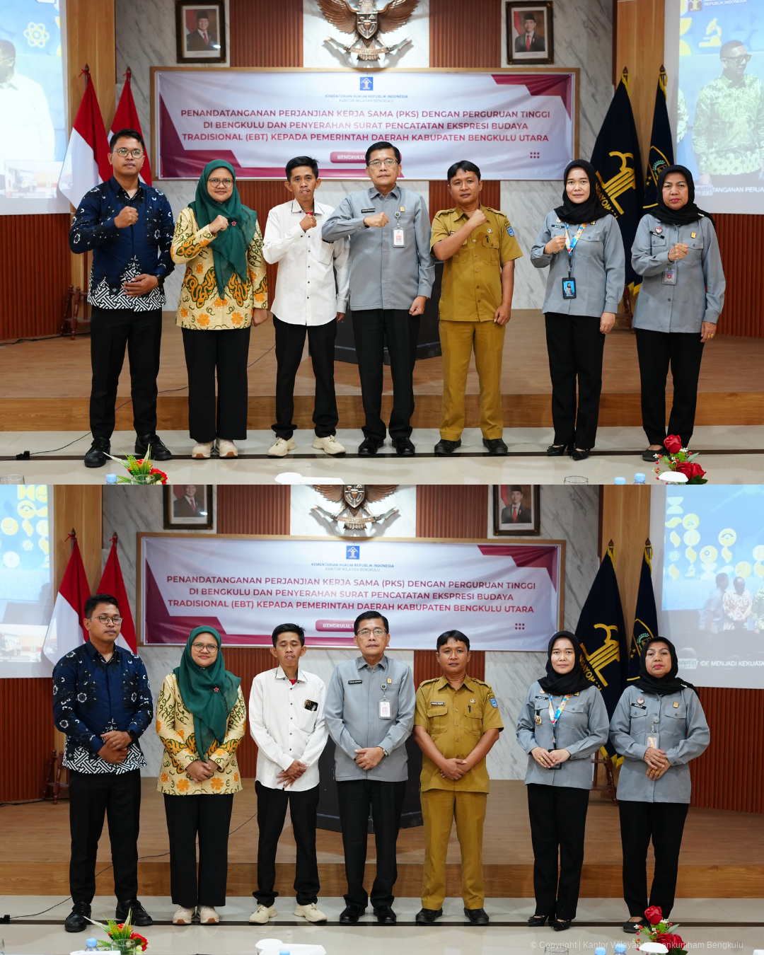 Langkah Nyata Perkuat Ekosistem Inovasi dan Pelestarian Budaya Kemenkum Bengkulu Teken PKS 2 Kampus dan Sahkan Lagu Ting Bedeting 4