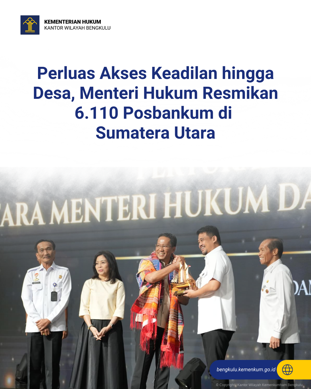 Perluas Akses Keadilan hingga Desa, Menteri Hukum Resmikan 6.110 Posbankum di Sumatera Utara