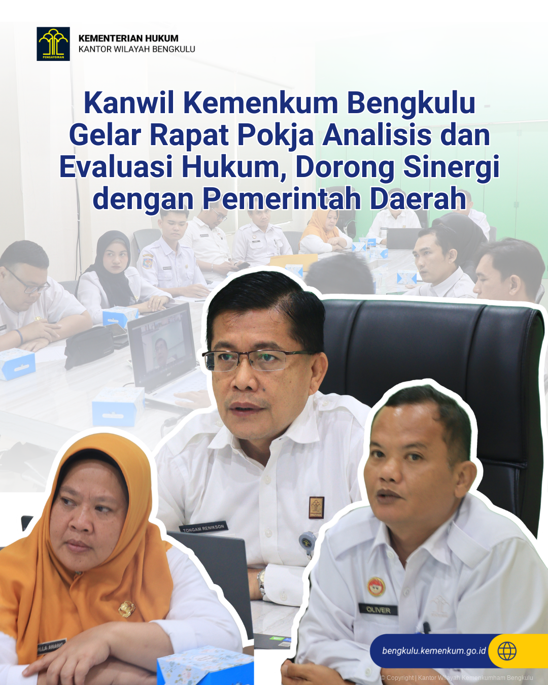 Kanwil Kemenkum Bengkulu Gelar Rapat Pokja Analisis dan Evaluasi Hukum, Dorong Sinergi dengan Pemerintah Daerah