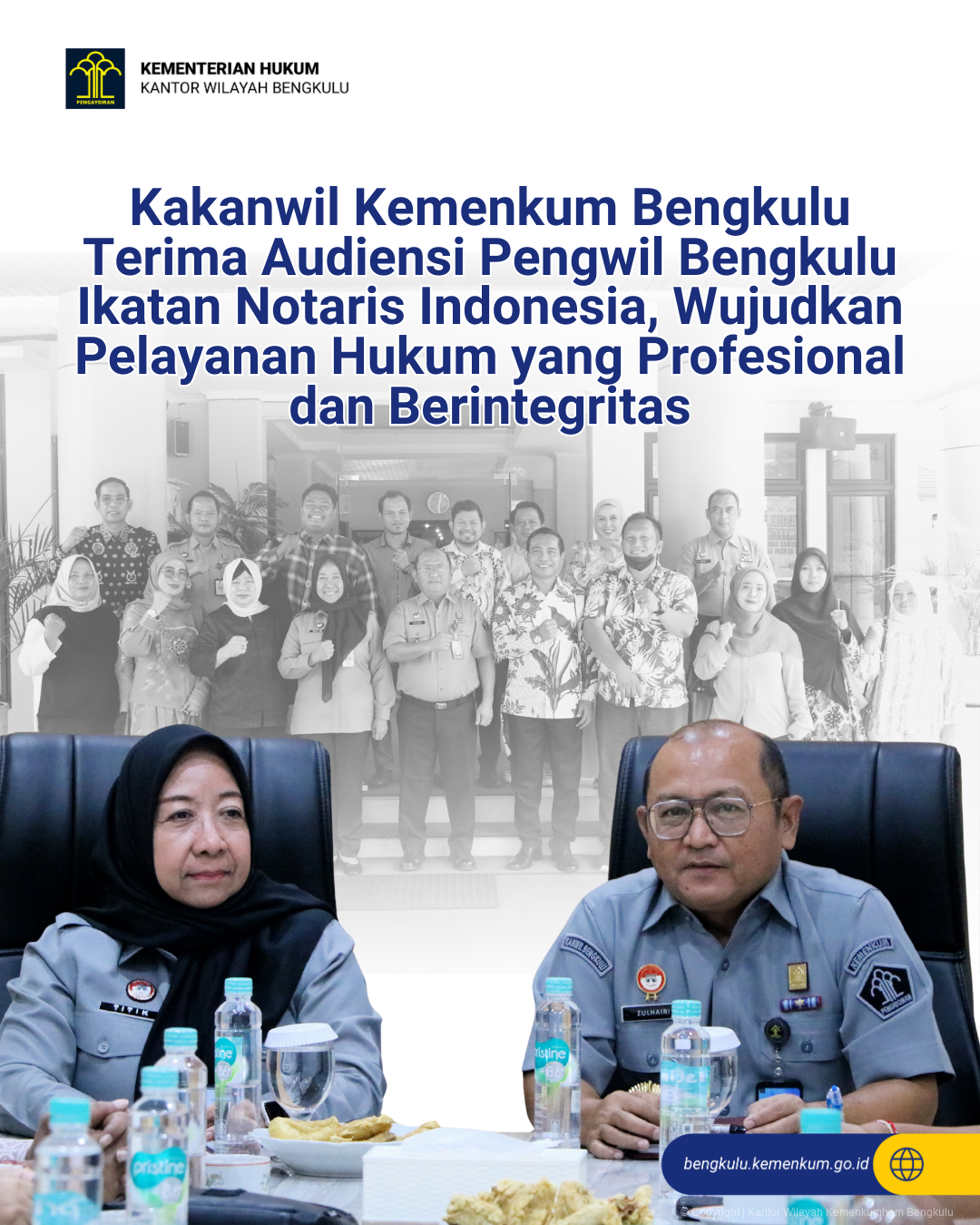 Kakanwil Kemenkum Bengkulu Terima Audiensi Pengwil Bengkulu Ikatan Notaris Indonesia, Wujudkan Pelayanan Hukum yang Profesional dan Berintegritas
